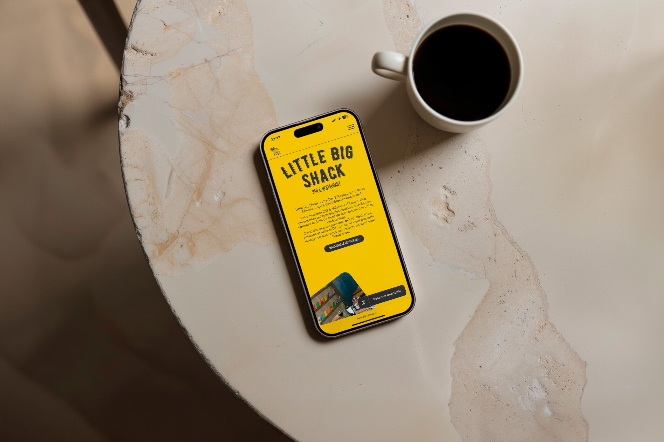 Little Big Shack - projet web design UX et Développement web sur-mesure - accueil version mobile
